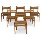 Set of six chairs of oak by 
																			 C M Madsen