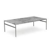Rectangular coffee table of steel with top of marble by 
																			Jorgen Kastholm