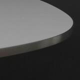 Super-Ellipse, Dining table with five legs of chromed steel and top of white laminate by 
																			Piet Hein