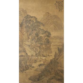 A Large Framed Painting by 
																	 Wang Hui