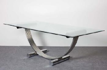 A Chrome Dining Table by 
																	Renato Zevi