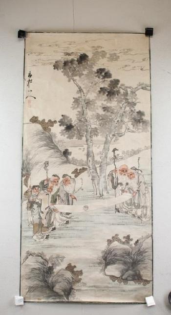 Immortals seeing Taichi scroll by 
																			 Gusong Shanren