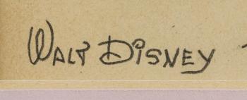 Daffy Duck pulling on donkey in Pluto doghouse by 
																			Walt Disney