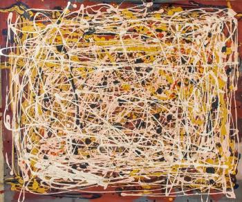 Abstract expressionist composition by 
																			Jackson Pollock