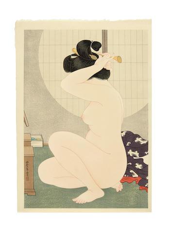 Arranging Hair; Sagi musume (Heron Girl); Maihime (Dancing Girl) by 
																	Hirano Hakuho