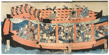 An Oban Tate-E Print Triptych And An Oban Tate-E Print by 
																	Utagawa Yoshikazu