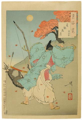 Three Oban Tate-E Prints by 
																	Tsukioka Yoshitoshi