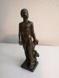 A patinated disco metal figurine by 
																			Just Andersen