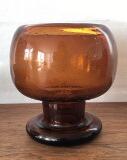 Clear amber glass vase inlaid with air bubbles by 
																			 Nuutajarvi Glass