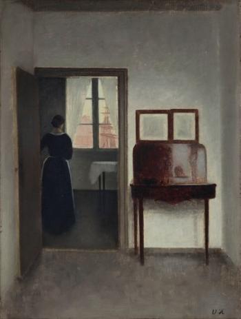 Interior With a Woman (Stue Med En Kvinde) by 
																	Vilhelm Hammershoi