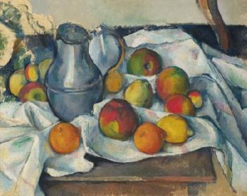Bouilloire Et Fruits by 
																	Paul Cezanne