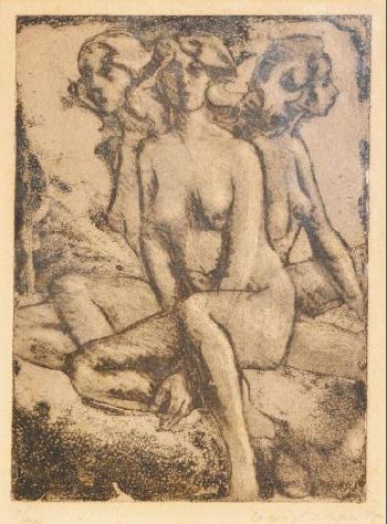 Three nudes by 
																			Louis Kahan