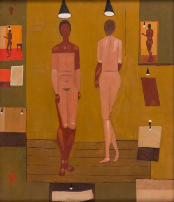 Nude With A Mirror by 
																	Jerzy Nowosielski