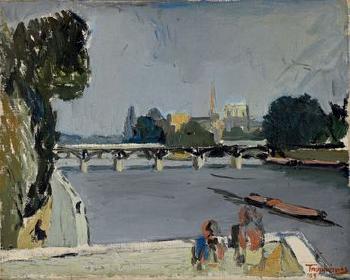 Paris La Seine Le Pont Des Art Et Notre-Dame by 
																	Jacques Truphemus