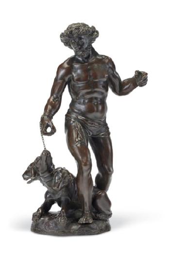 A Bronze Group of Pluto With Cerberus by 
																	Marx Labenwolf
