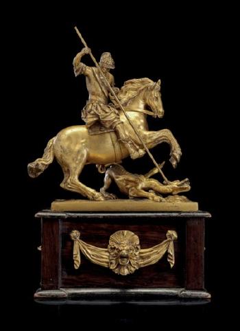 An Anglo-Italian Gilt-Bronze Sculpture of St. George and the Dragon by 
																	Francesco Fanelli
