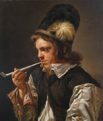 A Young Man Smoking a Pipe by 
																	Michaelina Woutiers