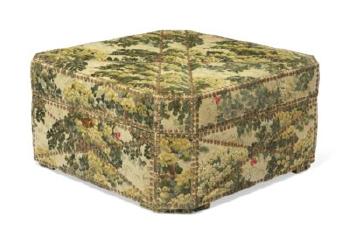 A Faux-tapestry Upholstered Ottoman by 
																	 Unknown Furniture Maker