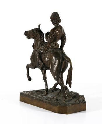 Georgian Rider on Prancing Horse by 
																			Eugene Alexandrovic Lanceray