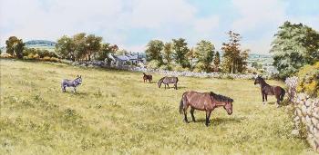 Horses Grazing Castlereagh by 
																	Gerald Walby