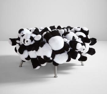 Panda Puff stool by 
																	 Estudio Campana
