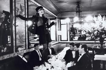Kate Moss, Café Lipp, Paris, Vogue Italia by 
																	Arthur Elgort