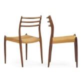 Rosewood side chairs by 
																			Niels Moller