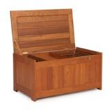 Teak chest with brass fittings and leather strap by 
																			 Illums Bolighus