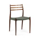 Set of six rosewood chairs by 
																			 J L Moller