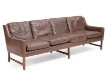 Free-standing four-seater sofa with rosewood frame by 
																			 Vatne Mobler