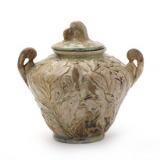 Covered earthenware jar by 
																			Svend Hammershoi