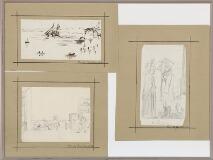 Three figure sketches mounted in one frame by 
																			Harald Adolf Nikolai Jerichau