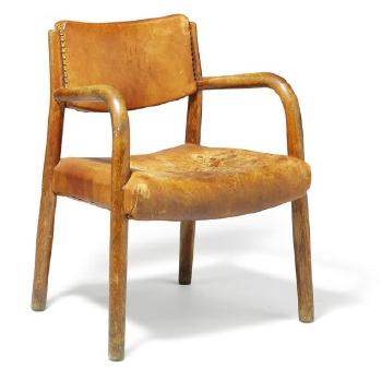 Armchair with solid oak frame by 
																	Edvard Kindt-Larsen