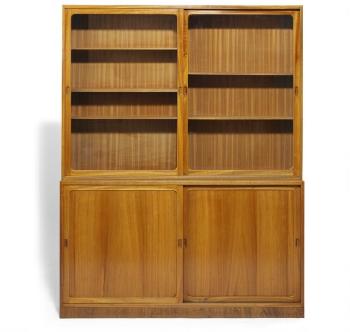 Mahogany book cabinet on a rosewood base by 
																	 Rud Rasmussen