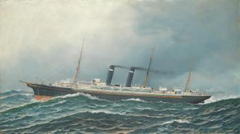 SS Philadelphia of the American Line by 
																	Antonio Jacobsen
