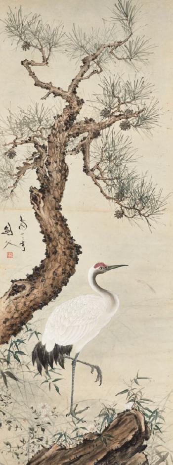 Pine and Crane by 
																	 Gao Jianfu