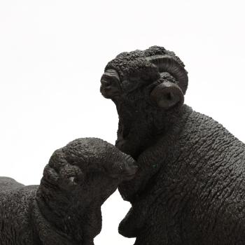 Merino Ram and Ewe by 
																			Jules Moigniez