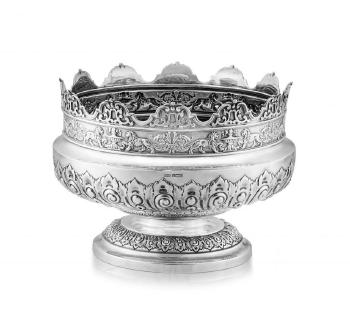 A Late Victorian Silver Monteith Punch Bowl by 
																	 James Dixon & Sons