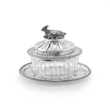 A Victorian Silver and Glass Butter Dish by 
																	 Daniel & Charles Houle