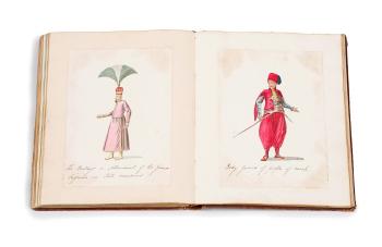 An Album Containing 51 Drawings Watercolours and Prints by 
																			Amadeo Preziosi