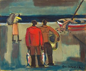 Fishermen on a Beach by 
																	Maurice van Essche