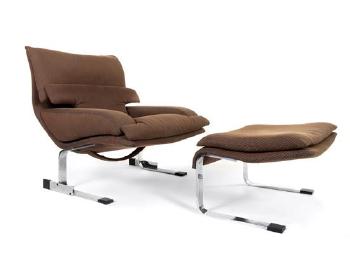 Onda Lounge Chair and Ottoman by 
																	Giovanni Offredi
