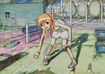 At the Tennis Court by 
																	 Mr.