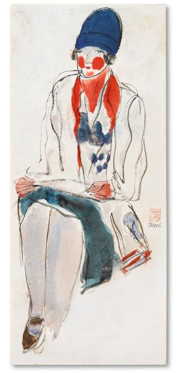Femme Au Foulard Rouge by 
																	 San-Yu