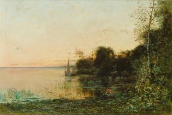 Landscape With Lake by 
																	Vittorio Avondo