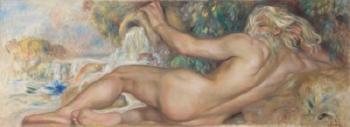 Nu Dans Un Paysage Or Le Fleuve by 
																	Pierre-Auguste Renoir