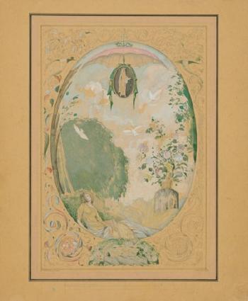 Fantasy; And Floral Design For a Frontispiece by 
																	Sergei Tchekhonine