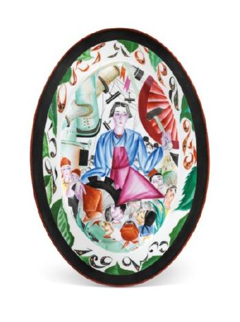 A Rare Soviet Porcelain Platter by 
																	Stella G Vengerovskaya
