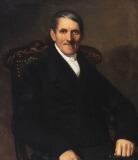 Portrait of a gentleman in a black jacket by 
																			Adolf Jebens