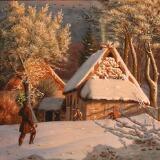 “Juletræet bringes hjem”. The christmas tree is brought home by 
																			Christen Dalsgaard